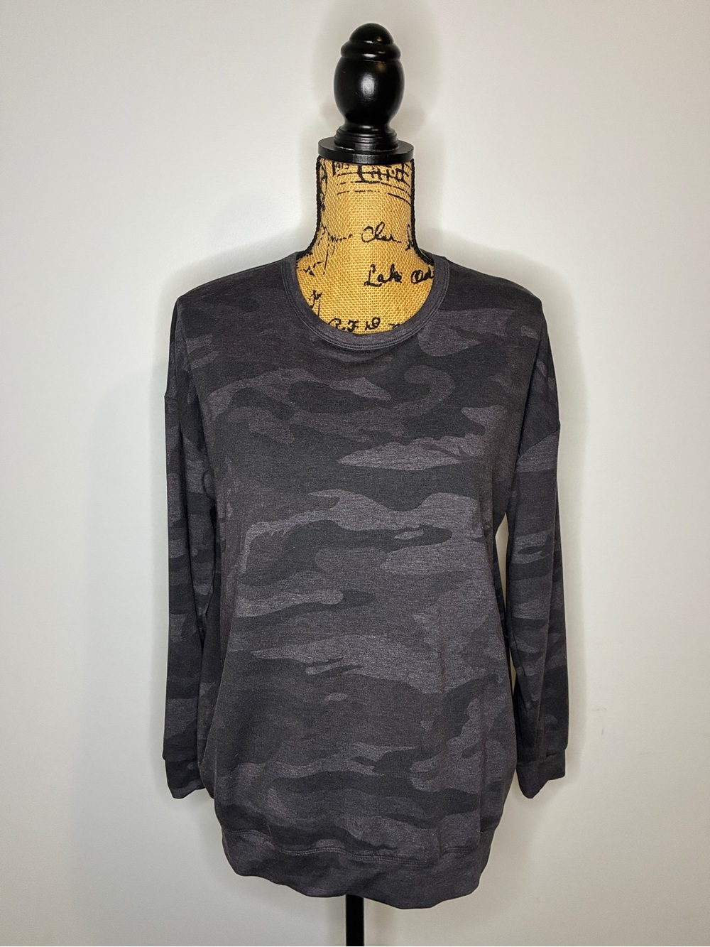 Tuff Athletics Gray Camo Long Sleeve Oversized Crewneck Sweatshirt